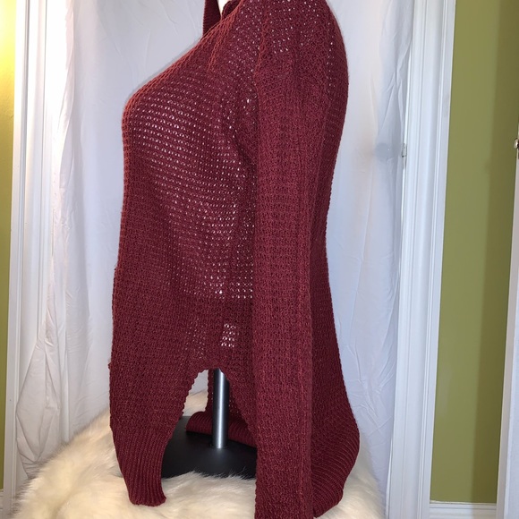 Poof! Hooded Mesh Sweater w/pockets - Picture 3 of 9